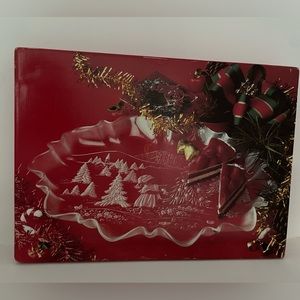 Mikasa Vintage “Christmas Story" Frosted Oval Canape 17 1/4" Large Platter